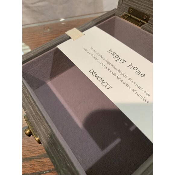 DEMDACO Sharon Nowlan "Happy Home" Grey 6x3" Wood Decorative Keepsake Box NWT - Picture 6 of 11